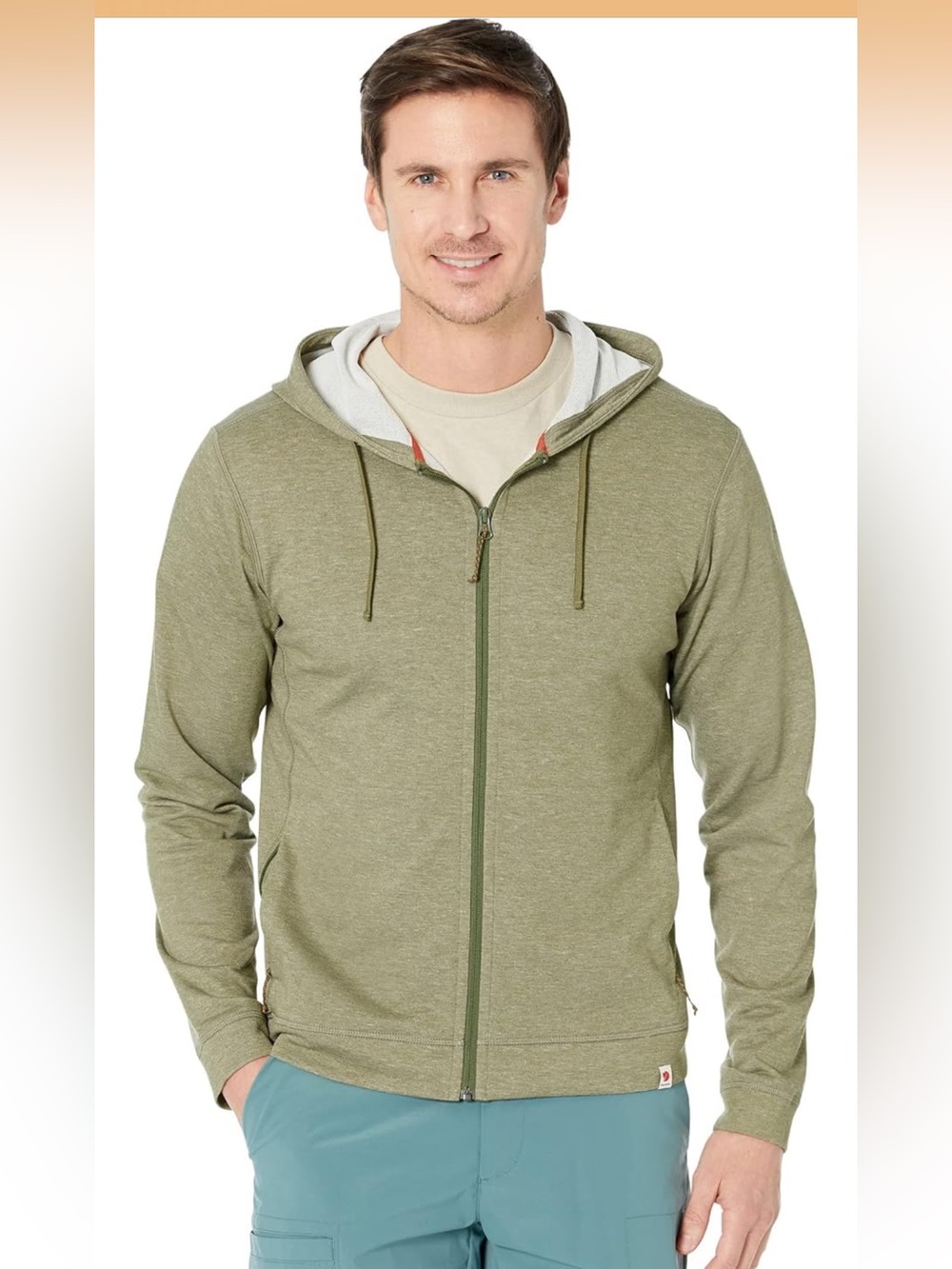 Fjällräven Men's High Coast Lite Full Zip Hoodie Lightweight Packable Green Sz M - Picture 1 of 16